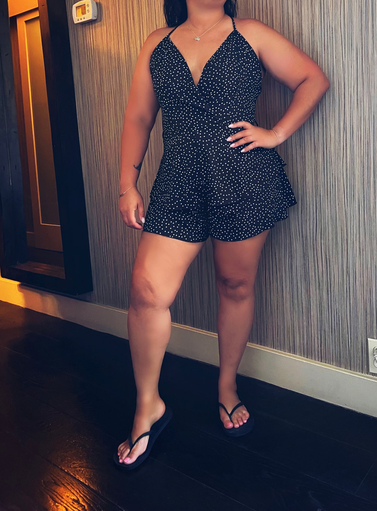 Polka Dot Ruffle Romper