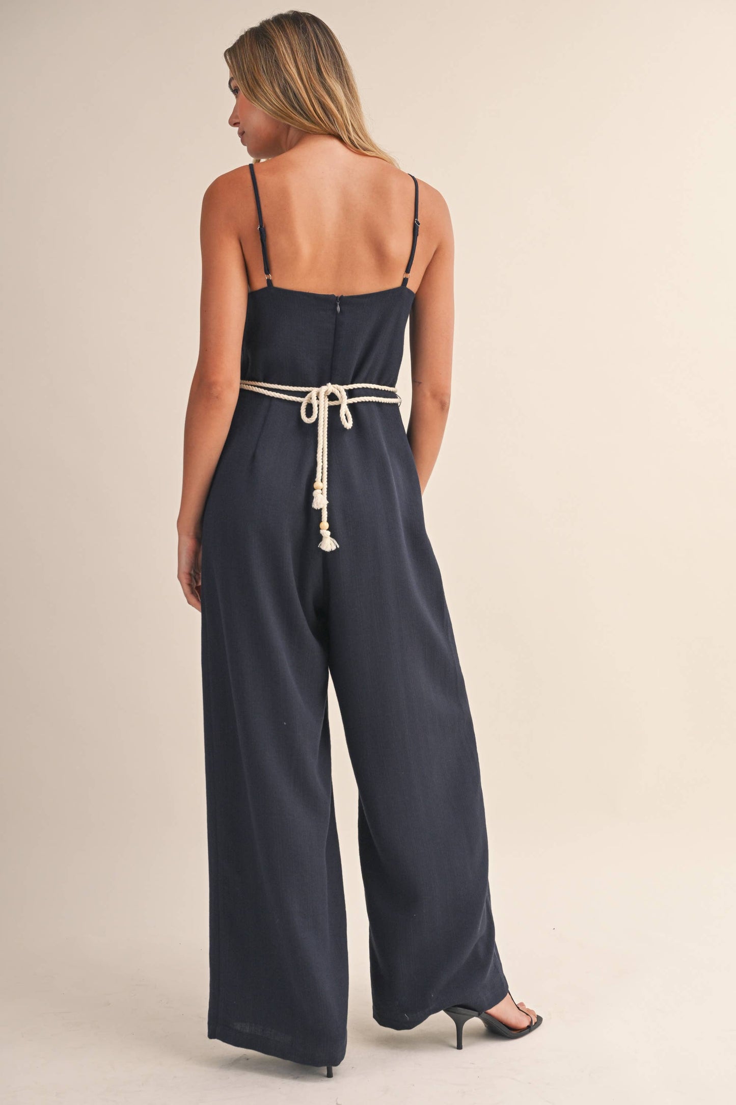 Classic embroidered linen jumpsuit