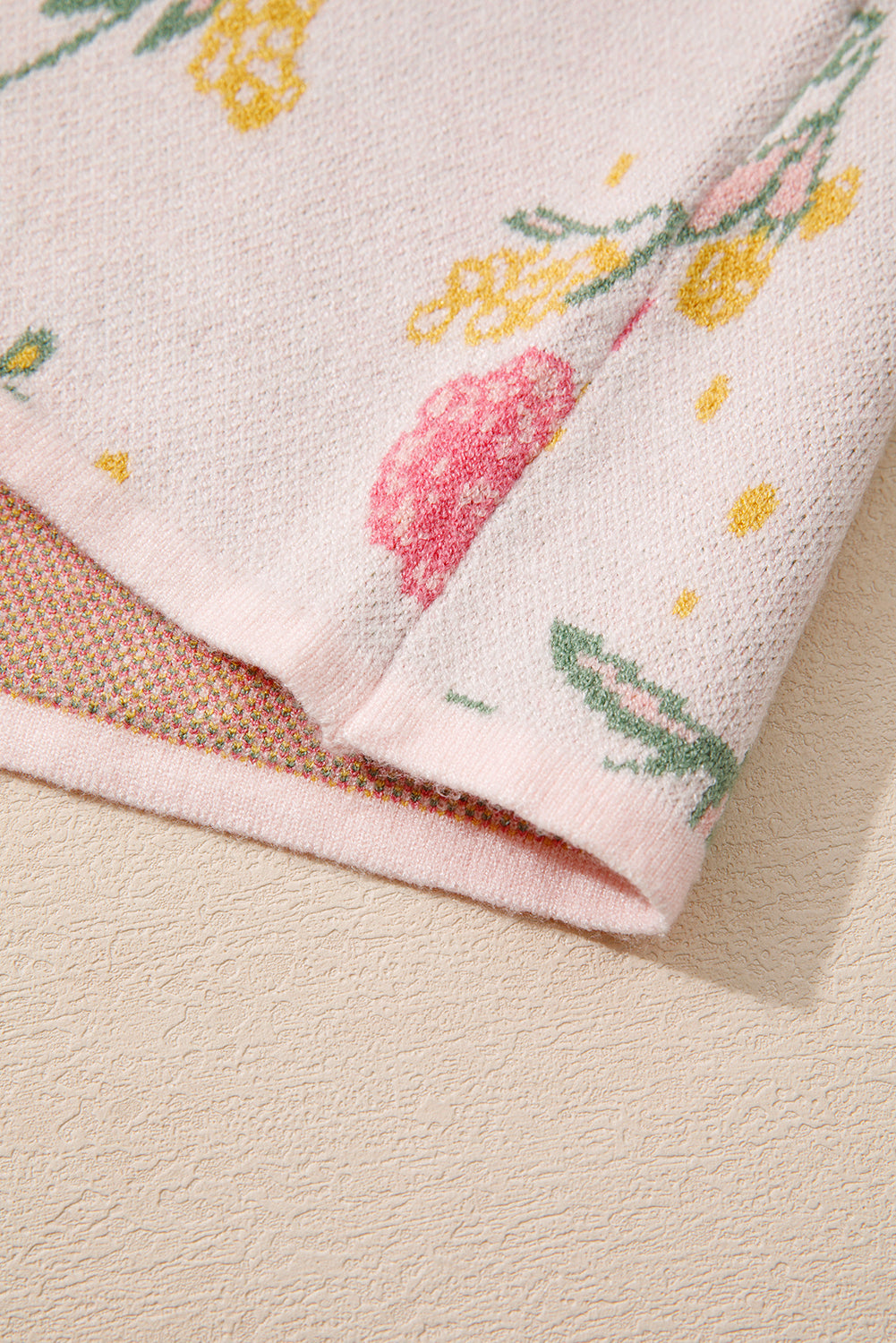 Floral V-neck sweatshirt