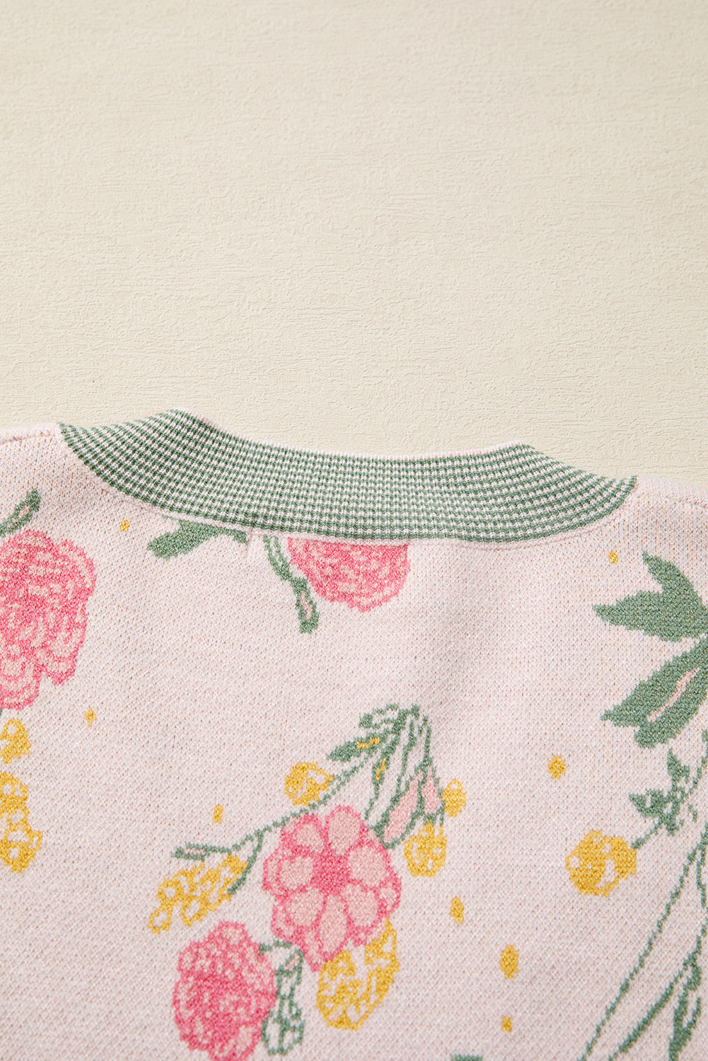 Floral V-neck sweatshirt