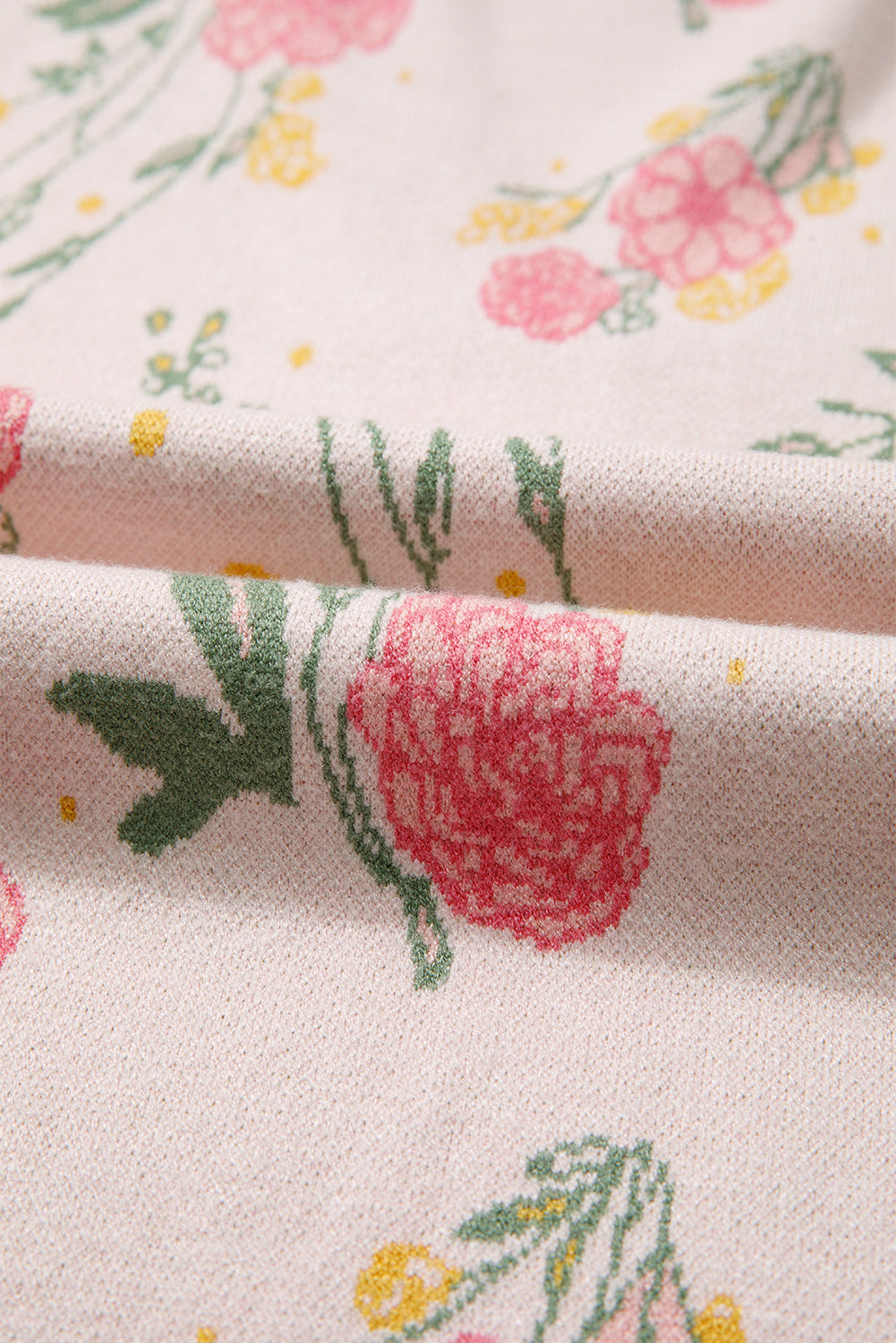 Floral V-neck sweatshirt