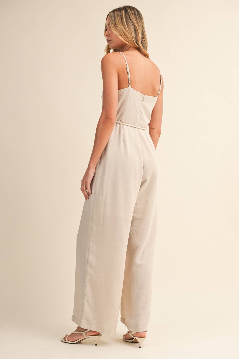 Classic embroidered linen jumpsuit